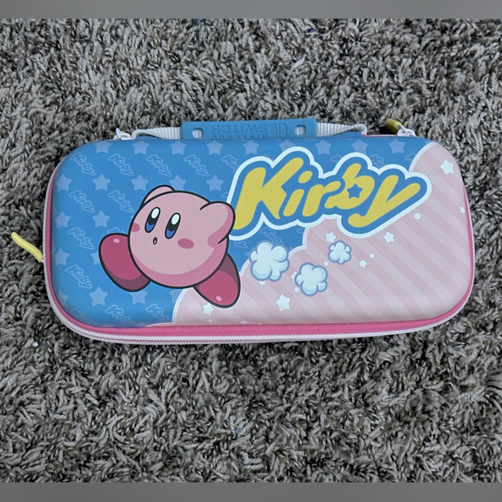 Kirby Blue and Pink Kids Accessory Case for nintendo. (NINTENDO NOT INCLUDED!)